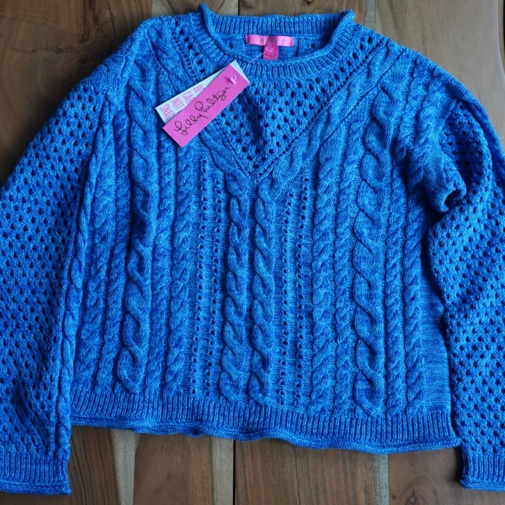 Lilly Pulitzer Maxcy Sweater in Ikat blue Marl- NWT